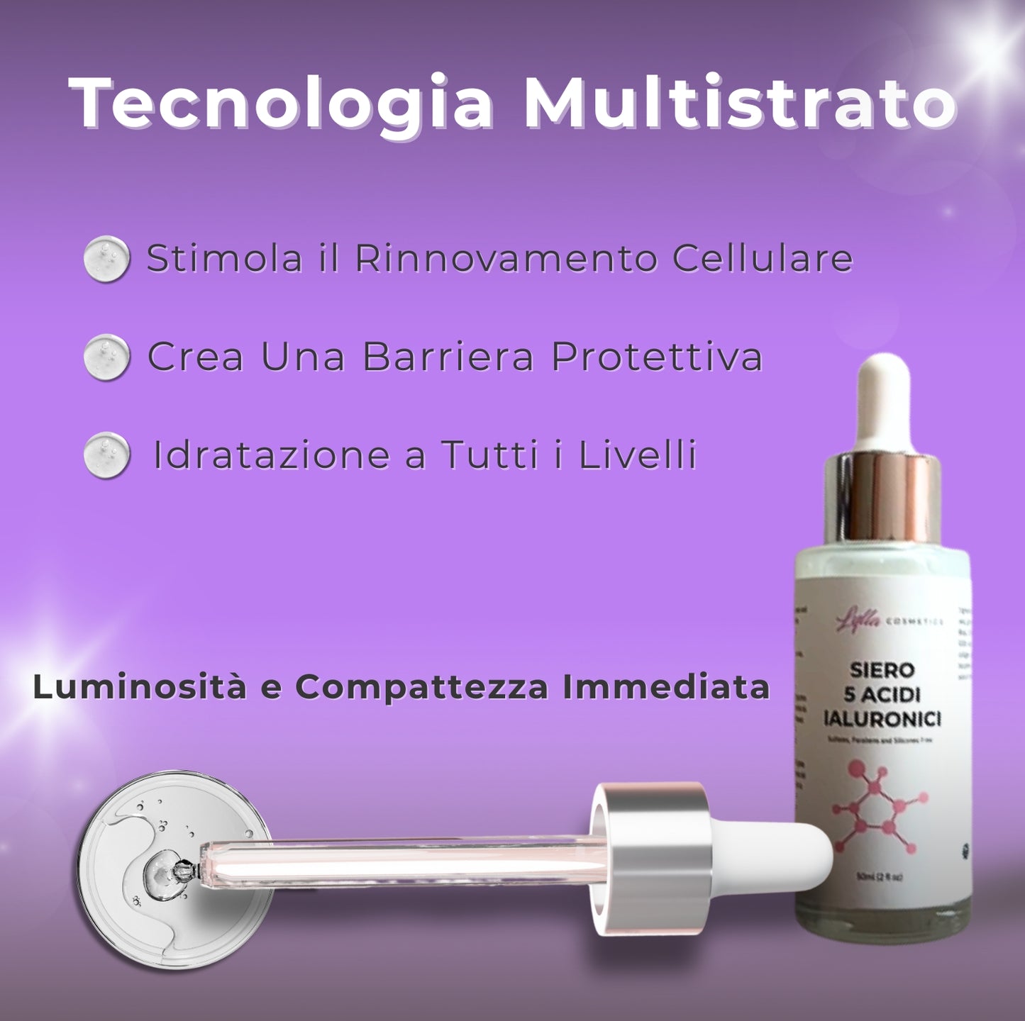 Siero viso ai 5 acidi ialuronici