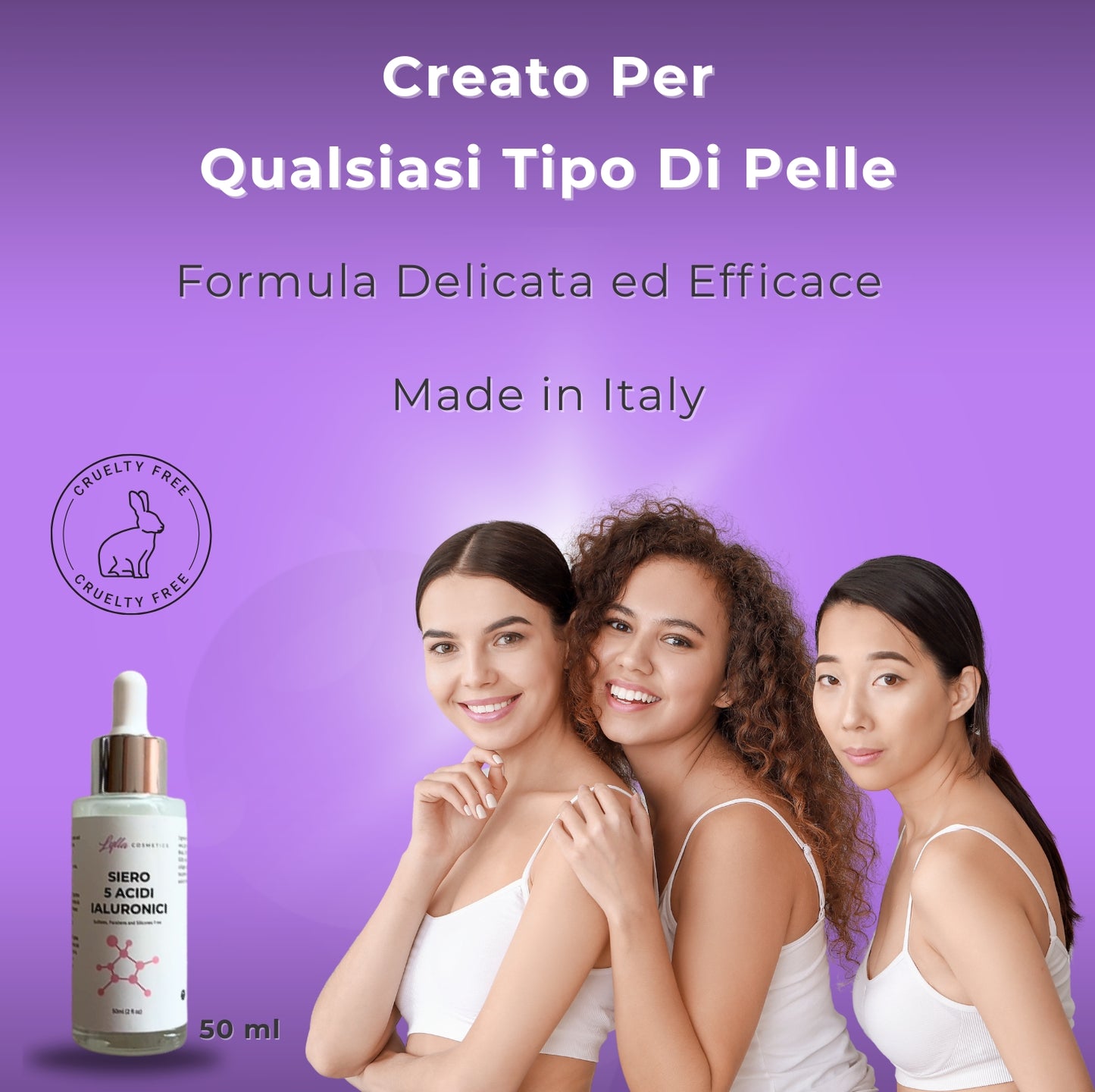 Siero viso ai 5 acidi ialuronici
