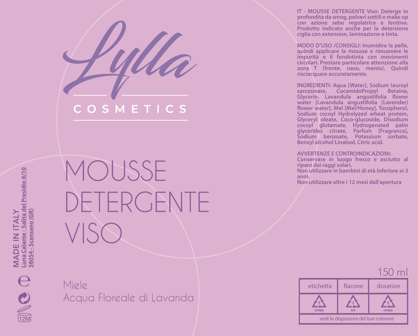 Mousse detergente viso